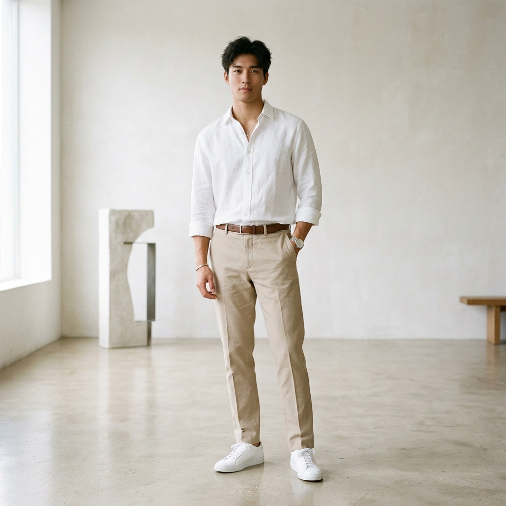 清新白襯衫型男